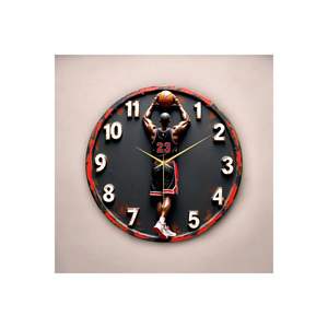Reloj de Pared Redondo de Madera con Diseño de Baloncesto Estampado Colorido, Silencioso, 45x45cm, Clásico, con Números, Producto de Regalo de Origen TR - Product Image 4