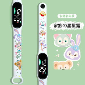 Ucuz toptan sıcak satış karikatür tasarım baskı bandı M9 hareketi dokunmatik ekran çocuklar su geçirmez spor dijital Led saatler - Product Image 5