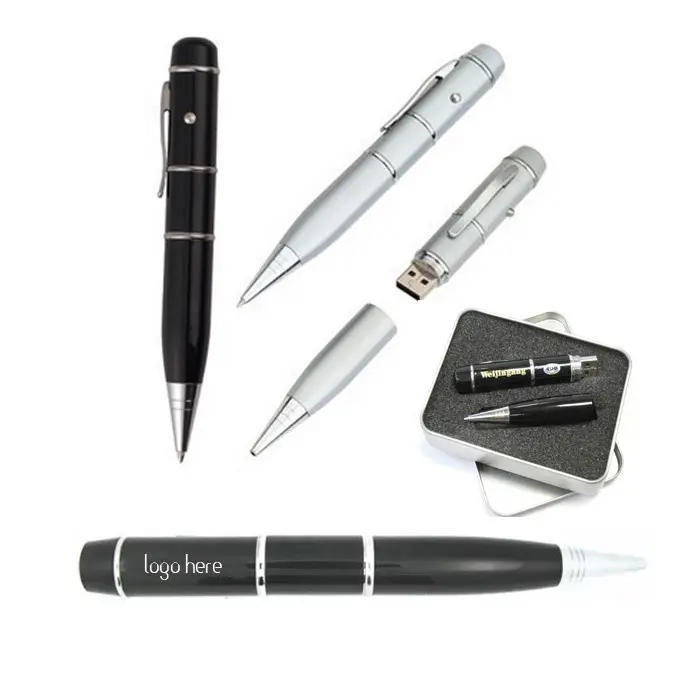 Wholesale Custom 3 in 1 laser pointer USB Flash Drive Pen USB Memory Stick Gift Pen Drive 2.0 Pendrive