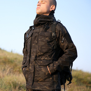 Alike Mens Camo <span class=keywords><strong>Campera</strong></span> M65 Duffle resistente al desgaste al aire libre camuflaje impermeable chaqueta masculina con sudaderas con capucha - Product Image 3