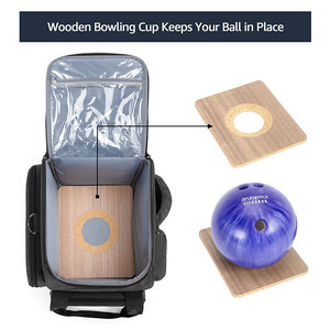 <span class=keywords><strong>Sac</strong></span> de <span class=keywords><strong>bowling</strong></span> fourre-tout à balle unique avec support de balle et poches de rangement supplémentaires - Product Image 2