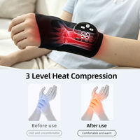 Masseur électrique pour les mains avec EMS et TENS, support de poignet sans fil, appareil de massage chauffant pour soulager l'arthrite