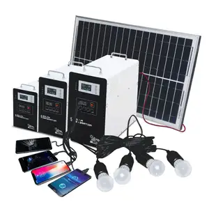 Xindun热卖逆变器充电器套件10W 20W 30W迷你10w太阳能光伏工具包，只要按一下露营太阳能发电系统套件棚