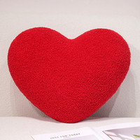 Coussin décoratif en forme de lettre de l'alphabet A-Z, cœur rouge, en peluche douce, coton, 40 cm, cadeau personnalisé OEM