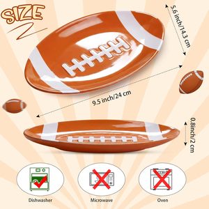 Plateau de service en mélamine en forme de ballon de football, assiettes de service réutilisables pour les fêtes, pour les collations, les biscuits, les desserts, passe au lave-vaisselle - Product Image 3