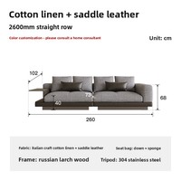 Canapé Connelly en tissu coton et lin, style minimaliste italien, nouveau modèle 2026, multifonctionnel, sectionnel, trois places, droit, pour salon