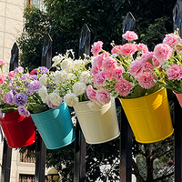10 pièces moderne métal fer fleur support planteur Vase écologique enduit de poudre suspendu balcon jardin décor pour la maison