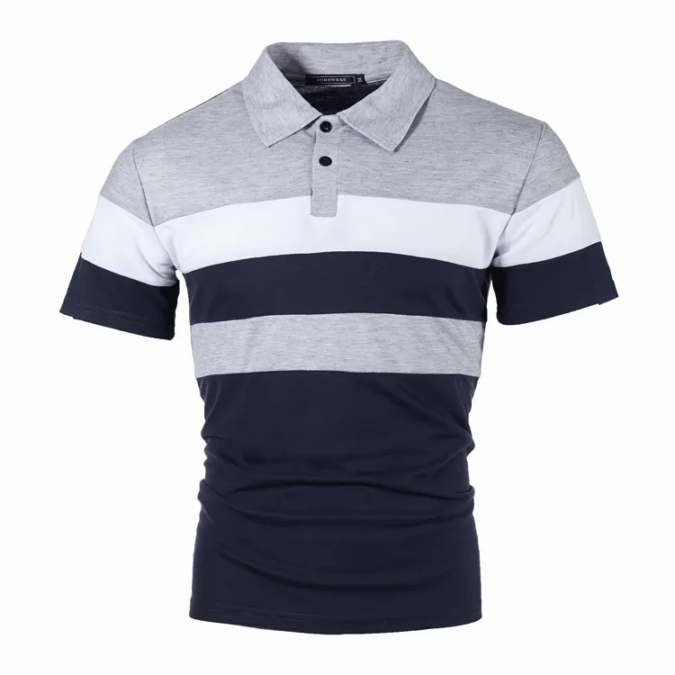 Latest design color combination man polo shirt custom striped t shirt short sleeve mens clothing polo shirts