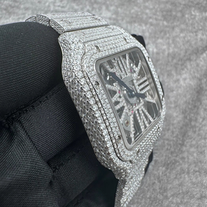 Reloj de Hombre Personalizado con Esqueleto Hueco, Moissanita VVVS, Reloj con Diamantes Cultivados en Laboratorio de Alta Calidad - Product Image 1