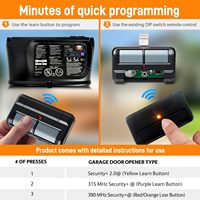 Control Remoto 892LT para Abridor de Puerta de Garaje, Control Remoto de Aprendizaje de 2 Botones Security+ 2.0, Reemplaza a los Modelos 811lm, 361lm, 61lm, 315Mhz/390Mhz