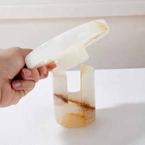 MAXER Bougie de style <span class=keywords><strong>nordique</strong></span> Ins Réchaud à huiles essentielles Réchaud d'aromathérapie en marbre Bougie en <span class=keywords><strong>pierre</strong></span> d'agate Coupe Décoration de la maison - Product Image 4