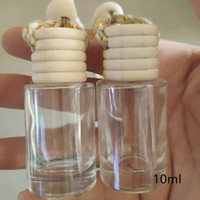 Bouteilles diffuseurs de parfum en verre transparent carrées Mita, imprimées à l'écran, avec bouchon couronne et poignée en corde, pour la maison et les parfums, 8 ml, 10 ml