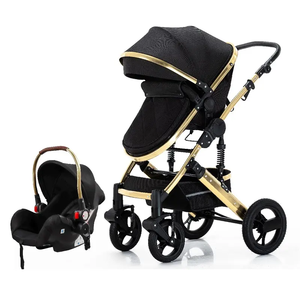 Baby Stroller 3-in-1 Pram <b>Cart</b> Pushchair Car Seat High Landscape Trolley <b>Foldable</b> 4-Wheel Stainless Steel Frame Eco-Friendly for - Product Image 1