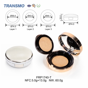 Envase de Plástico para Polvo Compacto con Cojín de Aire, Reutilizable, con Patrón de Superficie Personalizado para Empaque OEM de Cosméticos - Product Image 6