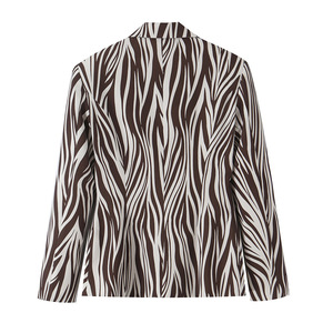 <span class=keywords><strong>Blazer</strong></span> élégant sur mesure pour femme 2026, imprimé léopard, à un bouton, veste de bureau à imprimé animal, coupe ajustée, OEM/ODM - Product Image 2