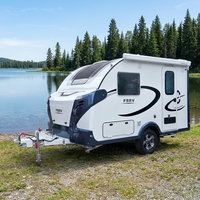 Remorques de camping tendance : rangement efficace, petite caravane de voyage extérieure, construction en aluminium, double essieux