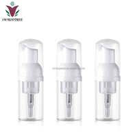 Flacon pompe en plastique transparent blanc de 30 ml pour savon liquide moussant, nettoyant visage et mains