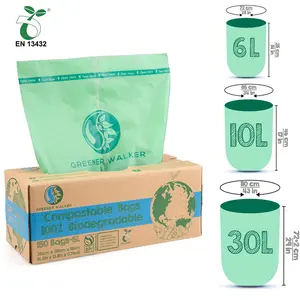 Factory Wholesale Cornstarch Based 100% Compostable Garbage Bags Biodegradable Trash Bag