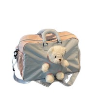 Sac de voyage et de sport à roulettes grande capacité, imperméable, avec compartiment pour trolley, motif ours en peluche mignon, couleurs pastel, pour la nuit et les activités sportives