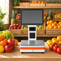 Sistema POS con Báscula de Pesaje y Pantalla Táctil, Pantalla Grande para Clientes, Impresora Térmica de 58 mm, 8 GB + 128 GB, Caja Registradora Todo en Uno
