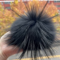 Pompons en fourrure en gros pour chapeaux, 15 cm, pompons en fourrure de raton laveur naturelle et moelleuse, vrais pompons en fourrure de renard, gros pompons