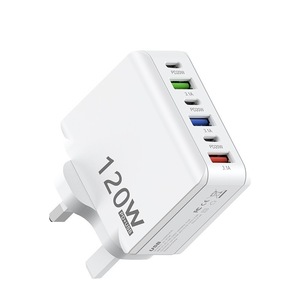 Originale 120W USB tipo-C adattatore di ricarica rapida 6 porte EU/<span class=keywords><strong>US</strong></span>/UK spina <span class=keywords><strong>3</strong></span> USB + <span class=keywords><strong>3</strong></span> QC3.0 ricarica rapida telefono cellulare OVP OTP - Product Image 4