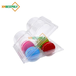 Venta al por mayor 4 agujeros Macaron Cookie <span class=keywords><strong>Clear</strong></span> PET Plastic Blister Box Postre <span class=keywords><strong>Clamshell</strong></span> Container Packaging - Product Image 2