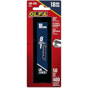 Lame industriali Ultra affilate Premium da 18mm 50 lame di ricambio a scatto (400 segmenti) LBB-50B taglierino - Product Image 4