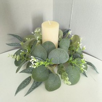 Couronne artificielle de Noël 25 cm, durable et écologique, pour bougies, décoration murale, de table ou de porte de placard – Meilleure vente