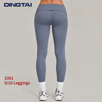 Leggings Dingtai pour femmes, taille haute, avec ceinture pliée, longueur cheville, très extensibles, respirants, pantalons de pickleball