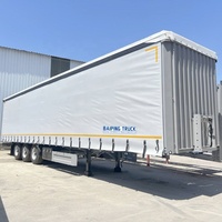 Baiping Remorques de camion semi-remorque latérale à rideau haute capacité à 3 essieux de 40 pieds pour le transport de marchandises en vrac Conteneur d'expédition en PVC