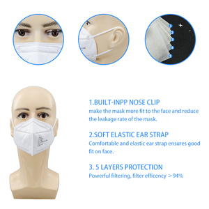 Masker Respirator Sekali Pakai 5 Lapis Bersertifikat CE <span class=keywords><strong>FFP2</strong></span>, Masker Pelindung Debu Non-Woven - Product Image 4
