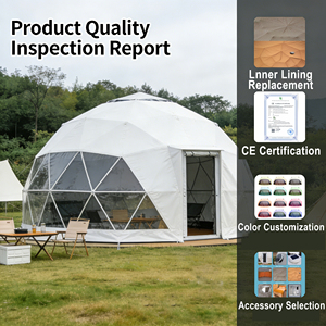 Carpa Domo Geodésica de 8m Directo de Fábrica con Estructura de Acero Galvanizado en Caliente y Ventanas Transparentes para <span class=keywords><strong>Turismo</strong></span> y Resorts - Product Image 2