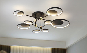 Lámparas Decorativas LED Modernas <span class=keywords><strong>de</strong></span> Color Negro y Dorado, Lámpara <span class=keywords><strong>de</strong></span> <span class=keywords><strong>Techo</strong></span> <span class=keywords><strong>de</strong></span> Lujo <span class=keywords><strong>para</strong></span> Sala <span class=keywords><strong>de</strong></span> Estar - Product Image 5