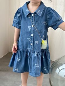 아동복 2026 여름 데님 셔츠 세트 남아 캐주얼 여아 반팔 원피스 형제자매룩 - Product Image 4