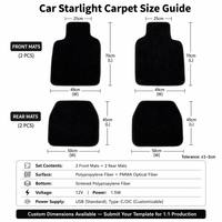 Tapis de sol LED RVB portable et tendance pour voiture, effet ciel étoilé, 12V, couverture douce en fibre optique, contrôle par application et télécommande