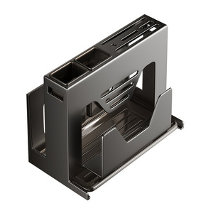 2026 New Model Kitchen <b>Organizer</b> Metal Punch-Free Knife Holder Cutting Board Rack with Chopstick Holder - Product Image 1