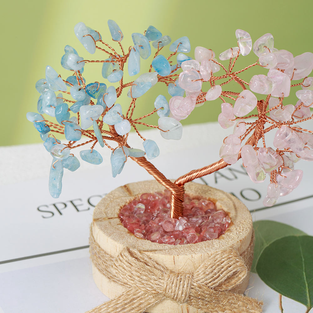 Albero Di Gem Naturale Agata Base 7 Chakra Albero Albero Albero Di Cristallo Orn - Foto 2