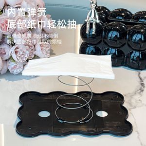 Luxus High-End Creme Serviette Papier Box Moderne Marshmallow Kunststoff <span class=keywords><strong>Tissue</strong></span> Organizer Home Car Desktop Wohnzimmer Esstisch - Product Image 4
