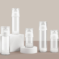 Bouteilles en plastique transparentes pour crème solaire cosmétique, type pression, bouteilles sous vide, couleur blanche, 100 ml
