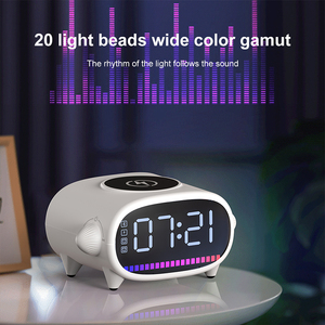 15W pour Bluetooth RGB Rhythm Light Lamp Smart Speaker Magnetic Charging Stand Clock Fast Wireless Charger for Mobile Gift - Product Image 5