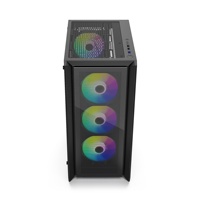 Boîtier PC Tour JNP-C104 avec deux panneaux en verre T/G, pour jeux ATX/M-ATX/ITX, boîtier d'ordinateur de jeu de taille moyenne