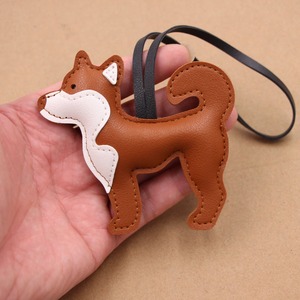 Hot Fashion Car Dog <b>Keychain</b> Pu Leather Bag Pendant for Women Cute Puppy Bags Decorations Accessories - Product Image 4