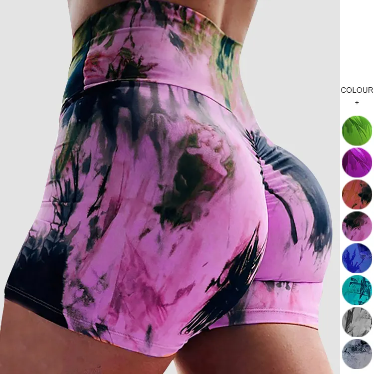 Best Selling Tie Dye Yoga Shorts Women Gym Leggings Shorts Running Exercise Sexy Yoga Tummy Control Leggings Shorts