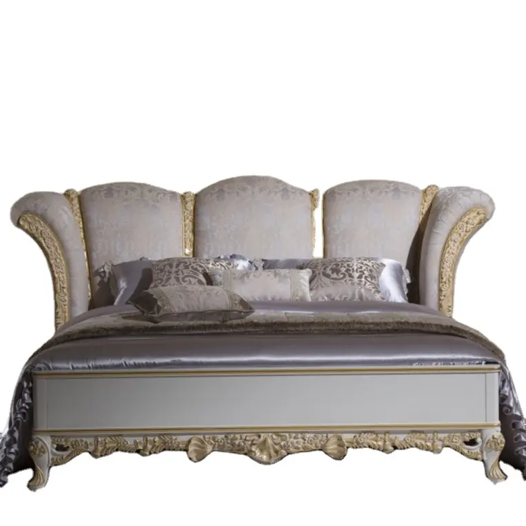 Grand meuble en bois à la mode, chambre de style italien moderne, avec grande coque à l'arrière d'un lit