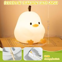 GOLMORE2 Lampe de nuit LED en silicone à intensité variable rechargeable 7 couleurs Lampe de chambre d'enfant pour bébé à contrôle tactile Lampe Squishy Cute Duck