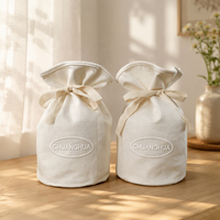 Sac à cordon en toile avec logo brodé personnalisé, pochette en coton, sac cadeau personnalisé pour bijoux, cosmétiques, bonbons, vente en gros