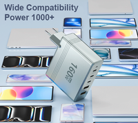 Chargeur de Voyage 5 Ports USB C GaN Charge Rapide OEM ODM Logo Personnalisé Chargeur Multi-Ports pour iPhone Macbook Samsung Pixel HP 160W