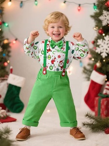 Nuovo Stile 2025 Abbigliamento Natalizio per Bambini - Completo Due Pezzi per Ragazzi - Vestito Natalizio per Neonati - Set per Ragazzi - Product Image 2