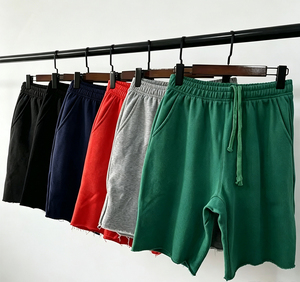 Shorts surdimensionnés en coton molletonné 320 g/m² avec cordon de serrage et imprimé 3D en mousse, style streetwear, pour homme, motif couronne, pour le sport - Product Image 1